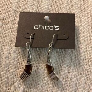 Silver with amber tones earrings